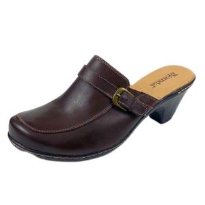 Bjorndal Dark Brown Leather Backless Clogs Sz.9.5